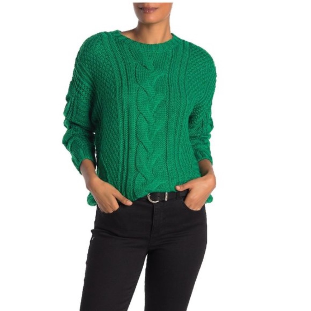 One A Mixed Knit Crew Neck Sweater
